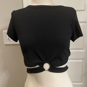 HYFVE Large Cropped Top Black W/ Ring